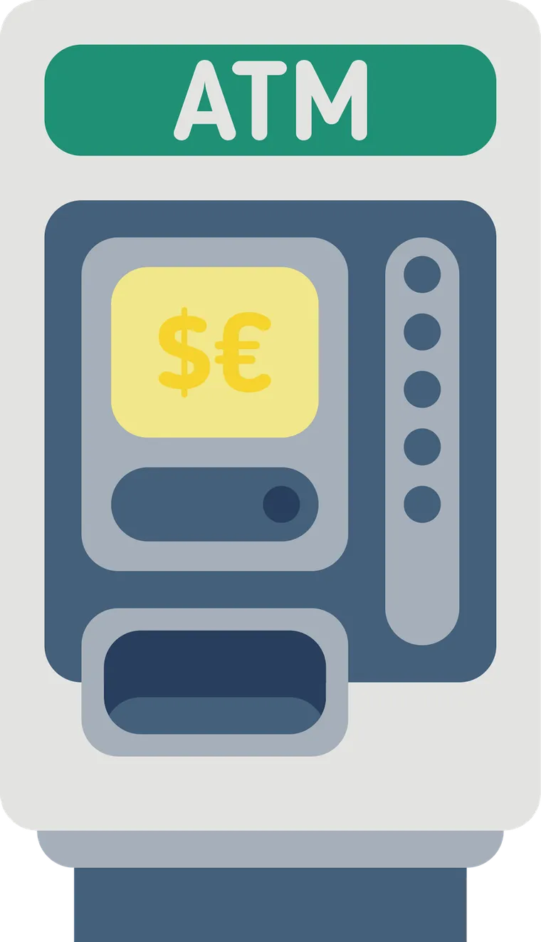 Ilustrim i një bankomati kripto ku futen kartëmonedha dhe merren bitcoin